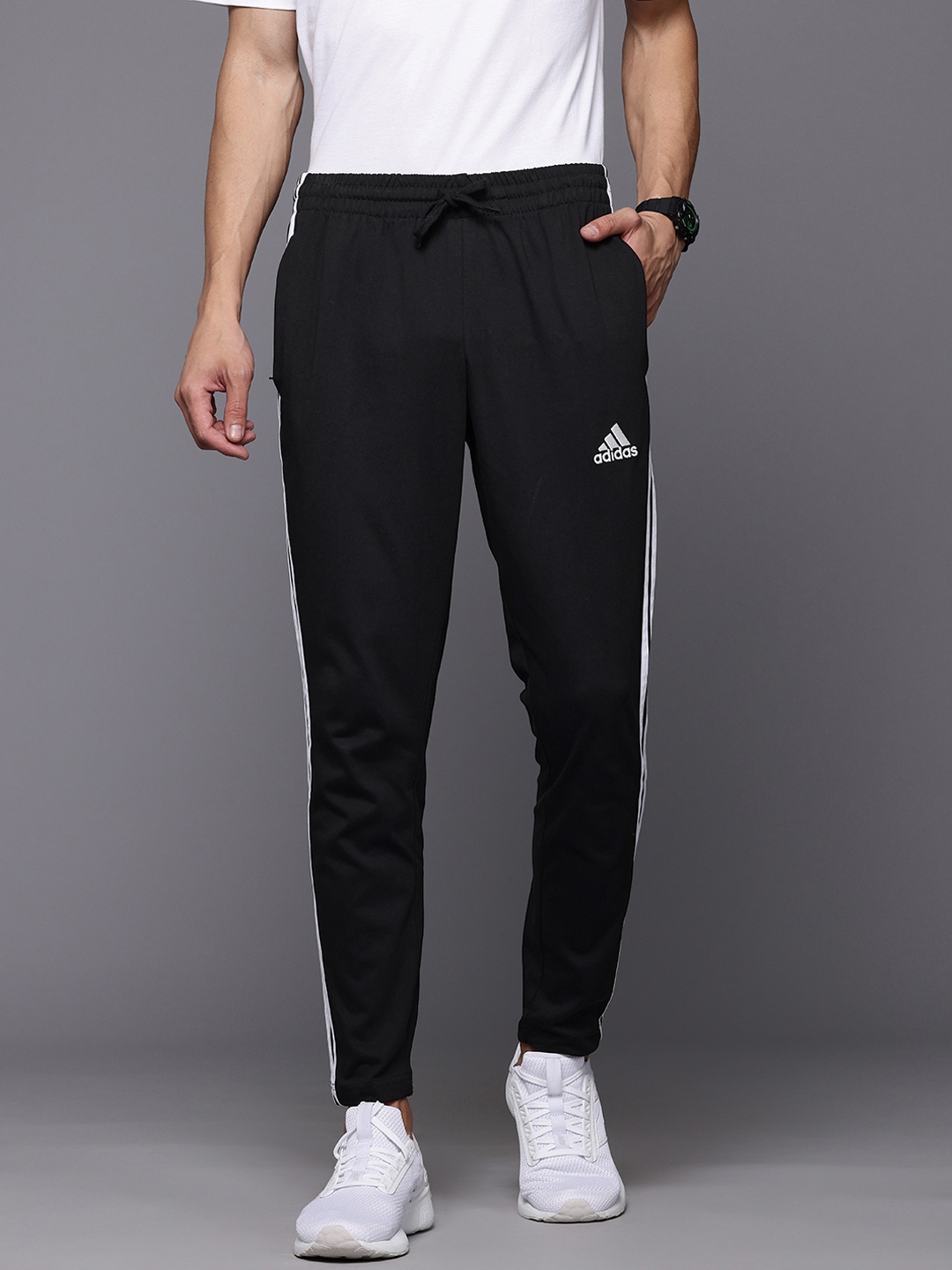 

ADIDAS Men 3-Striped Single Jersey TO PT Track Pants, Black