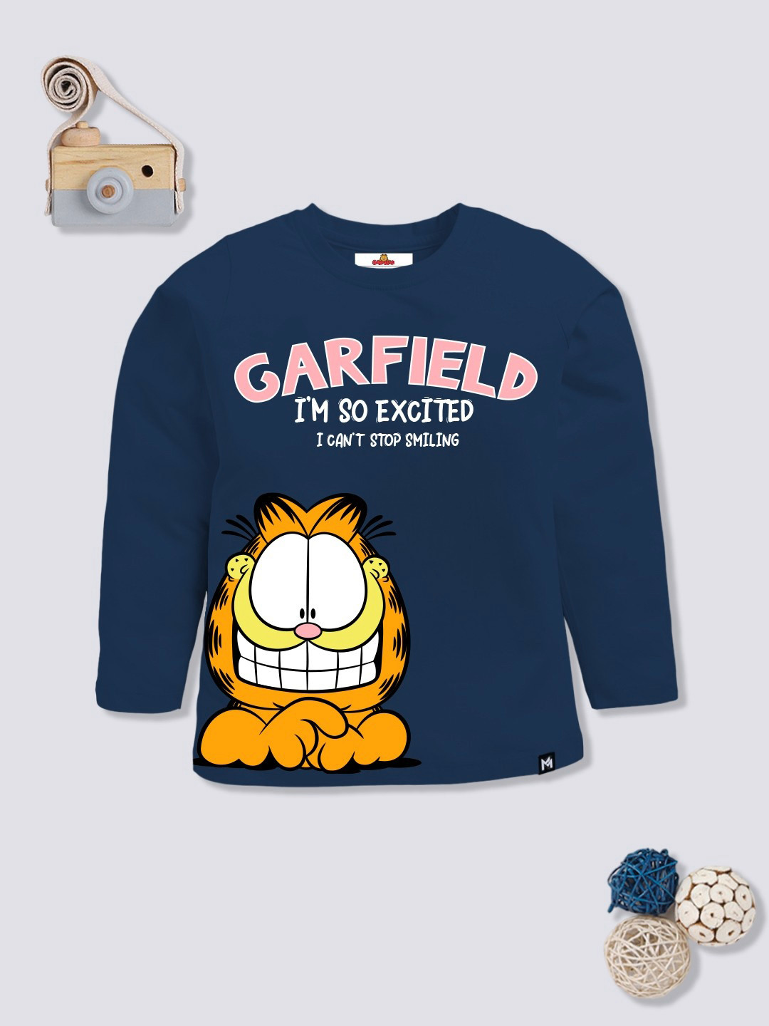 

YK X Minute Mirth Girls Garfield Printed Pure Cotton Sweatshirt, Blue