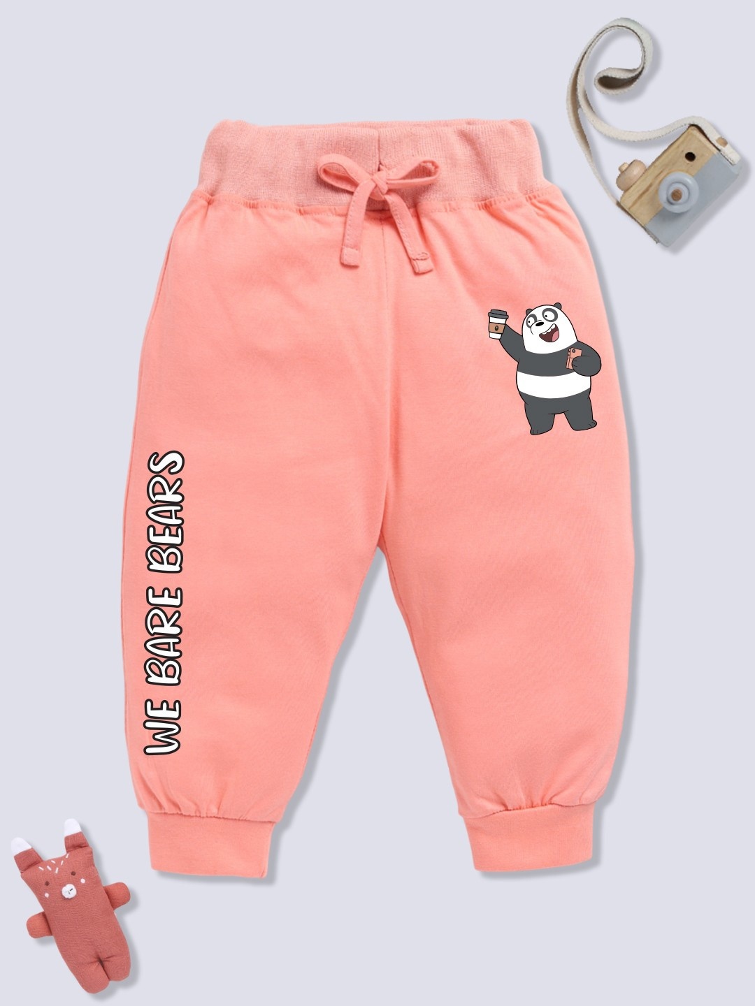 

YK X Minute Mirth Infant Boys Pure Cotton Printed Jogger, Peach