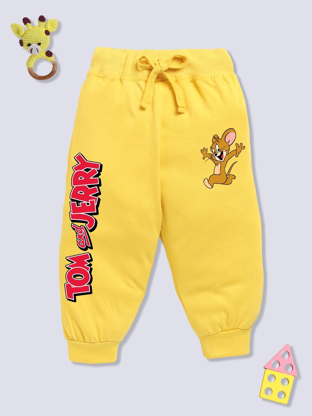 

YK X Minute Mirth Infant Boys Pure Cotton Printed Jogger, Yellow