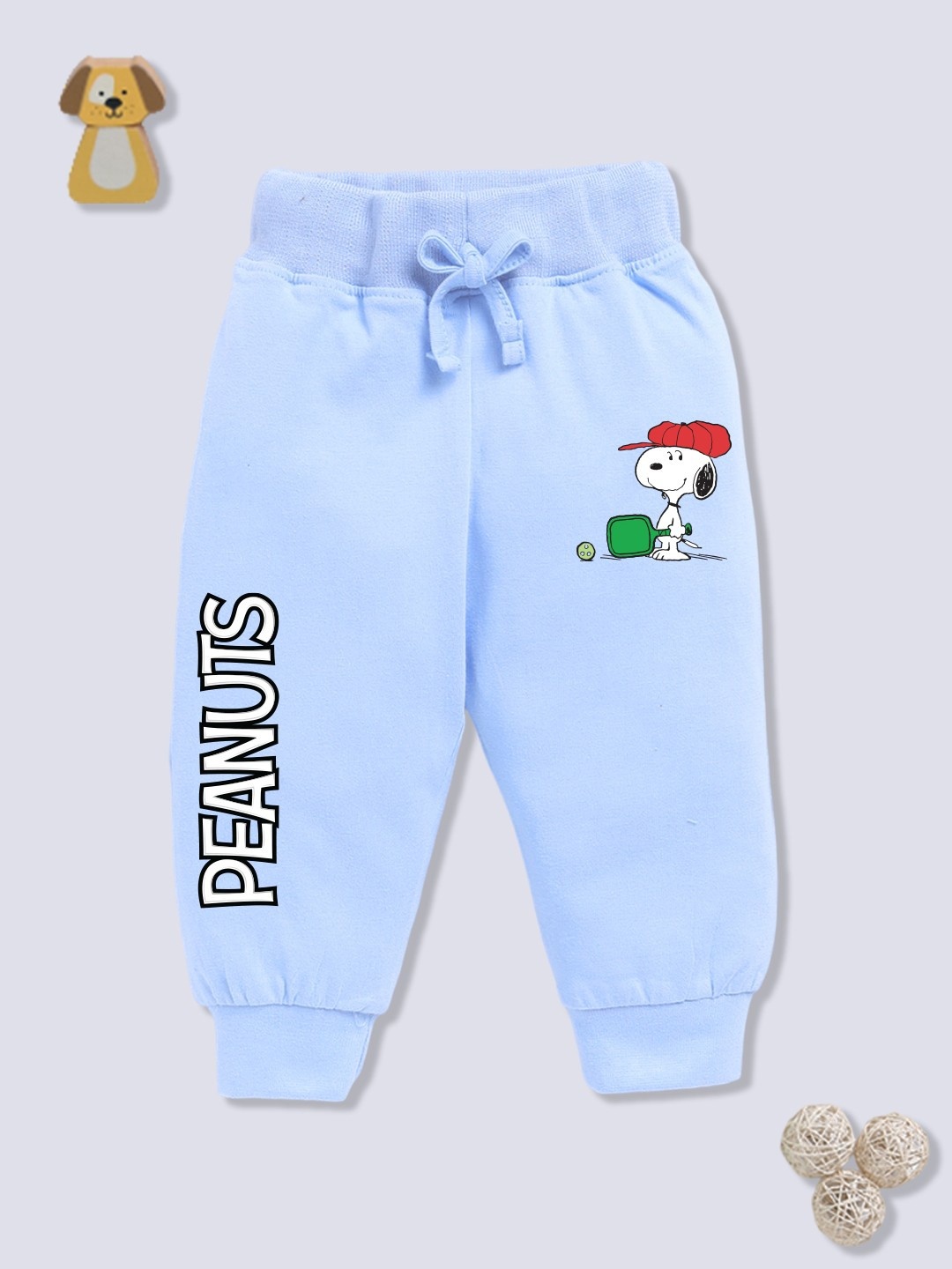 

YK X Minute Mirth Infant Boys Pure Cotton Printed Jogger, Blue
