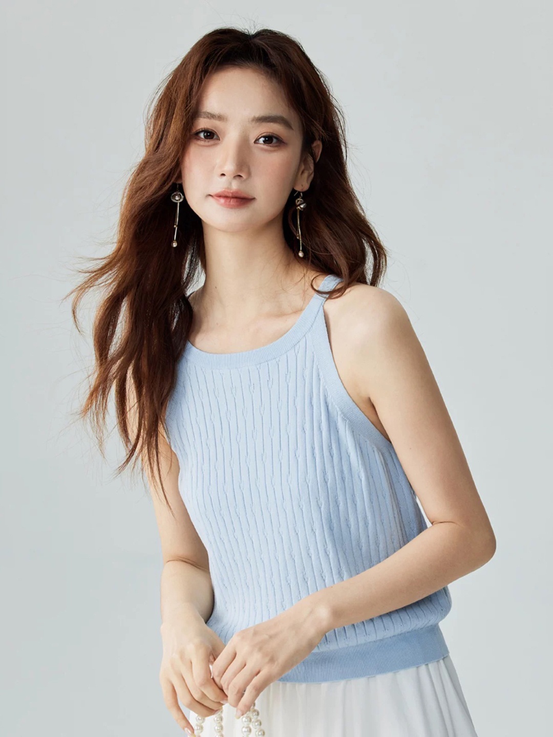 

StyleCast Women Self Design Round Neck Top, Blue