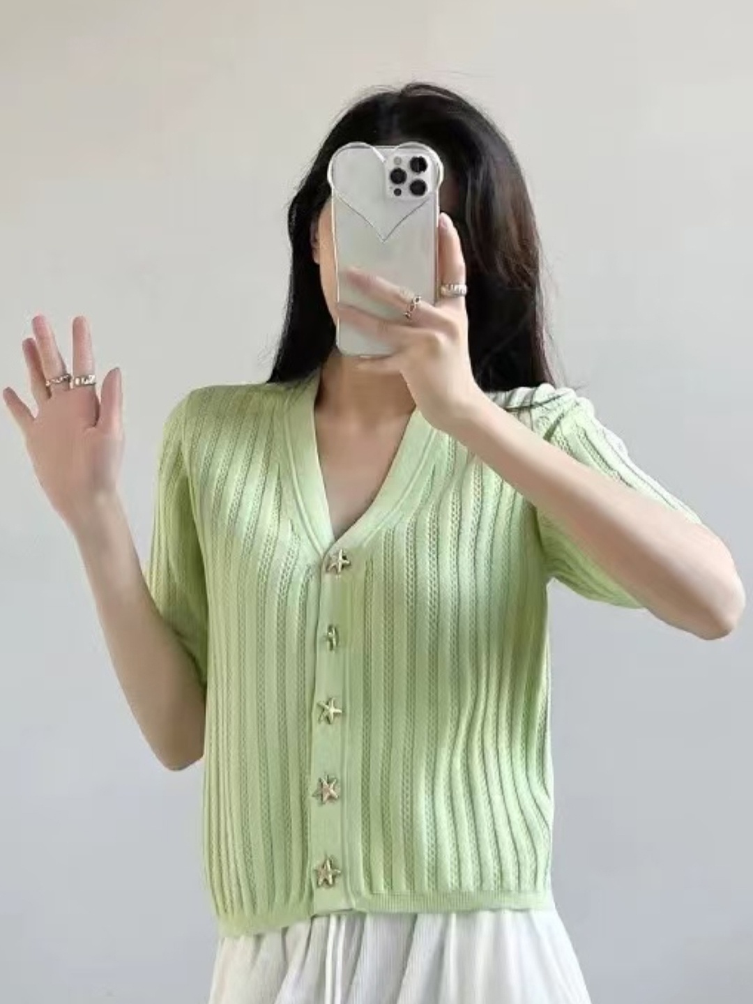 

StyleCast Women Self Design Top, Green