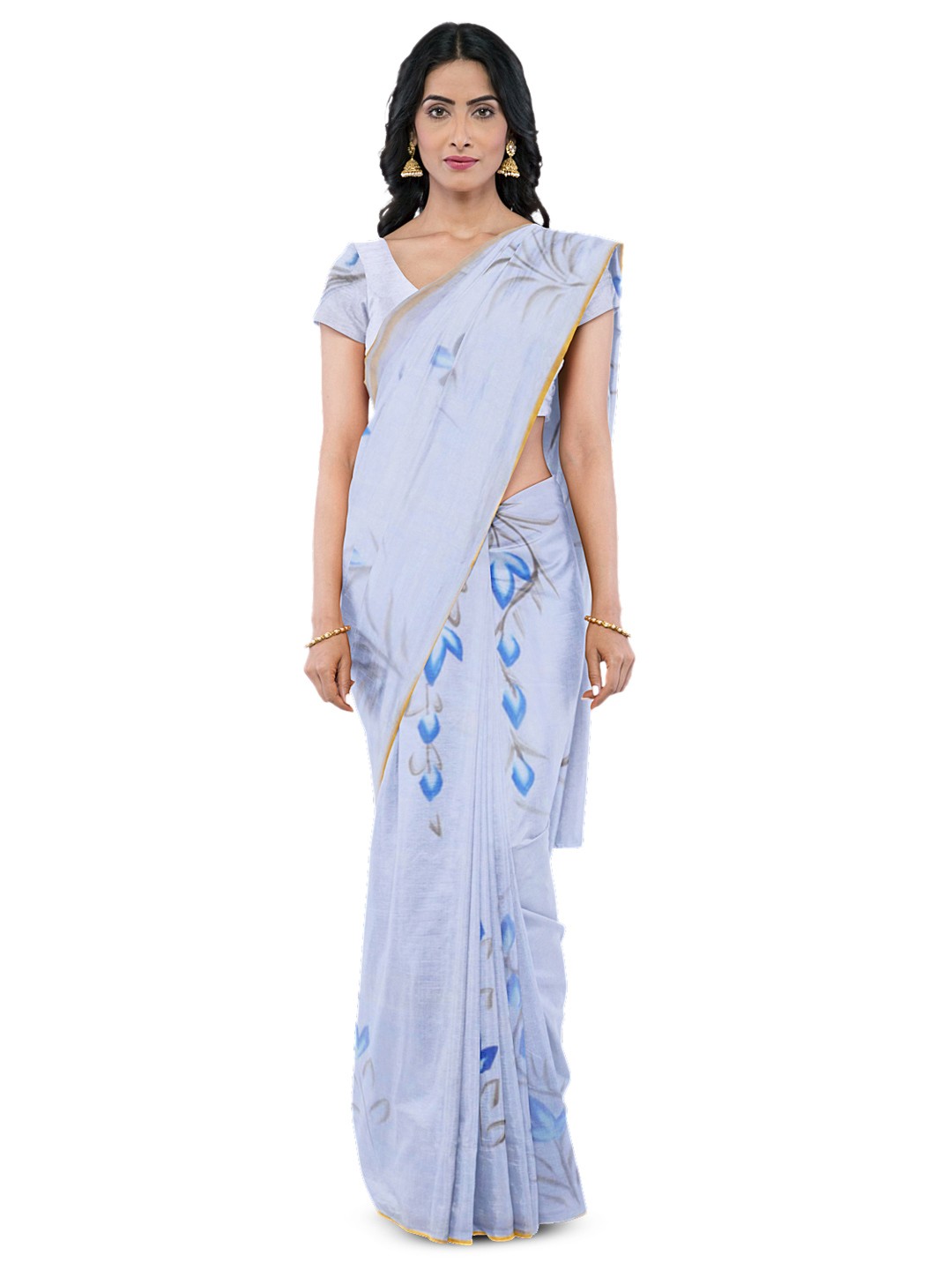 

Avishya Checked Pure Cotton Saree, White