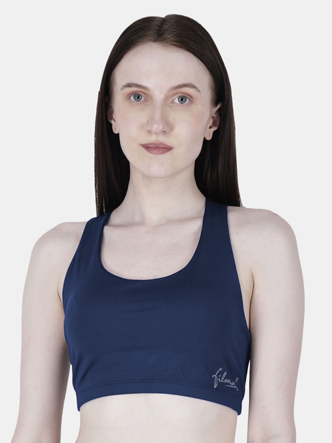 

FILMAX ORIGINALS Women Lightly Padded RacerBack Workout Sports Bra, Navy blue