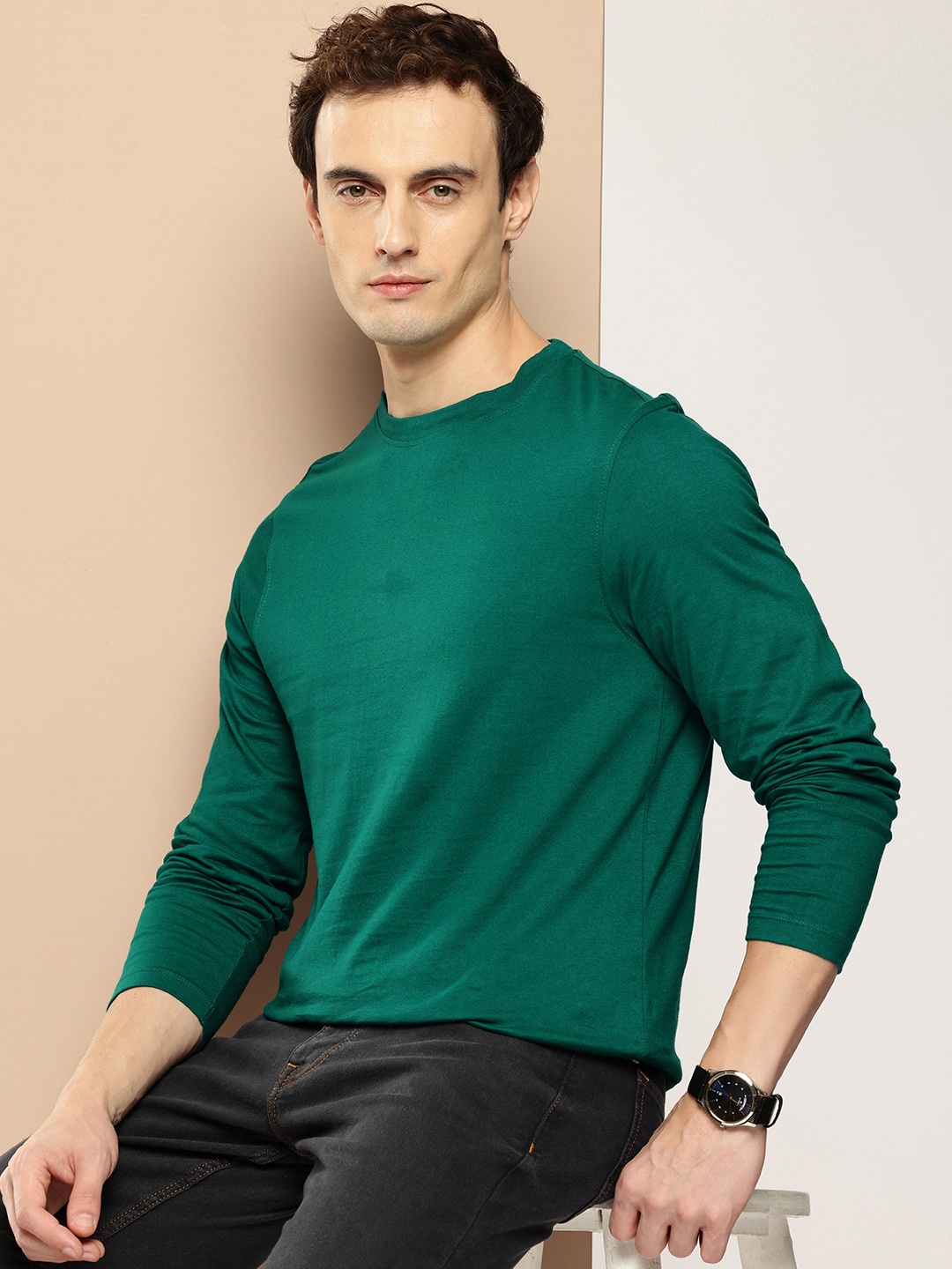 

INVICTUS Pure Cotton Slim Fit T-shirt, Green