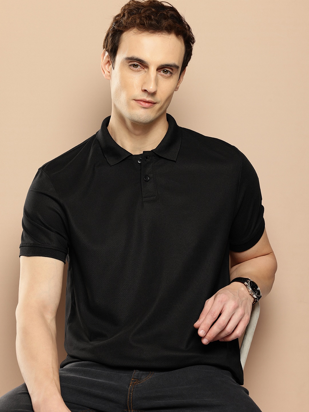 

INVICTUS Polo Collar T-shirt, Black