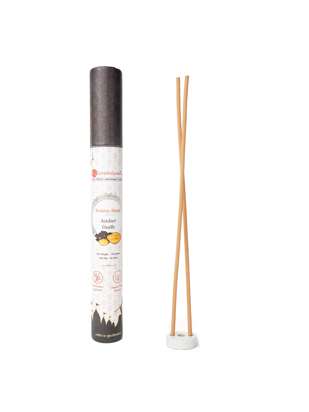 

GaneshaSpeaks Brown Amber Oudh Wooden Incense Sticks