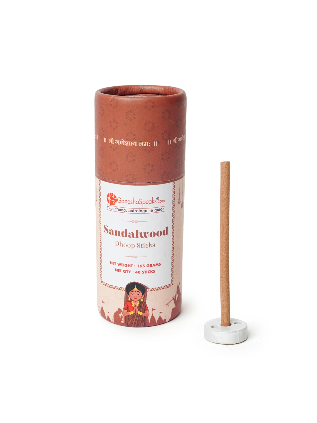 

GaneshaSpeaks Brown Sandalwood Wooden Powder Pooja Dhoop Dani Stick