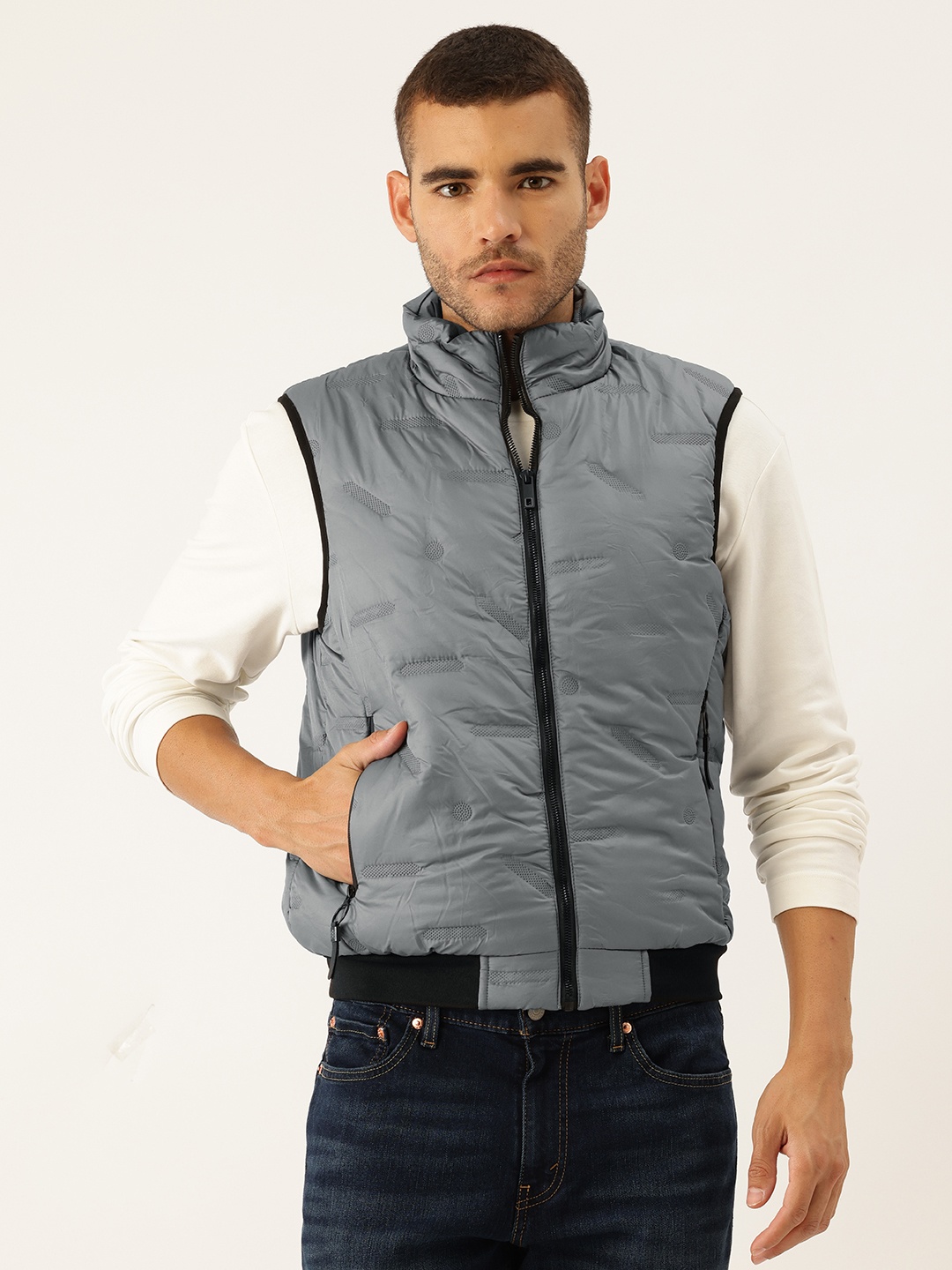 

StyleCast x Revolte Sleeveless Padded Jacket, Grey