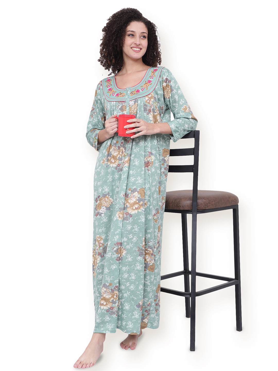 

Noty Printed Maxi Nightdress, Green