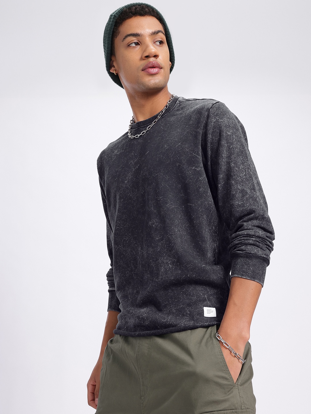 

Kook N Keech Faded Flex Snug Fit Sweatshirt, Charcoal