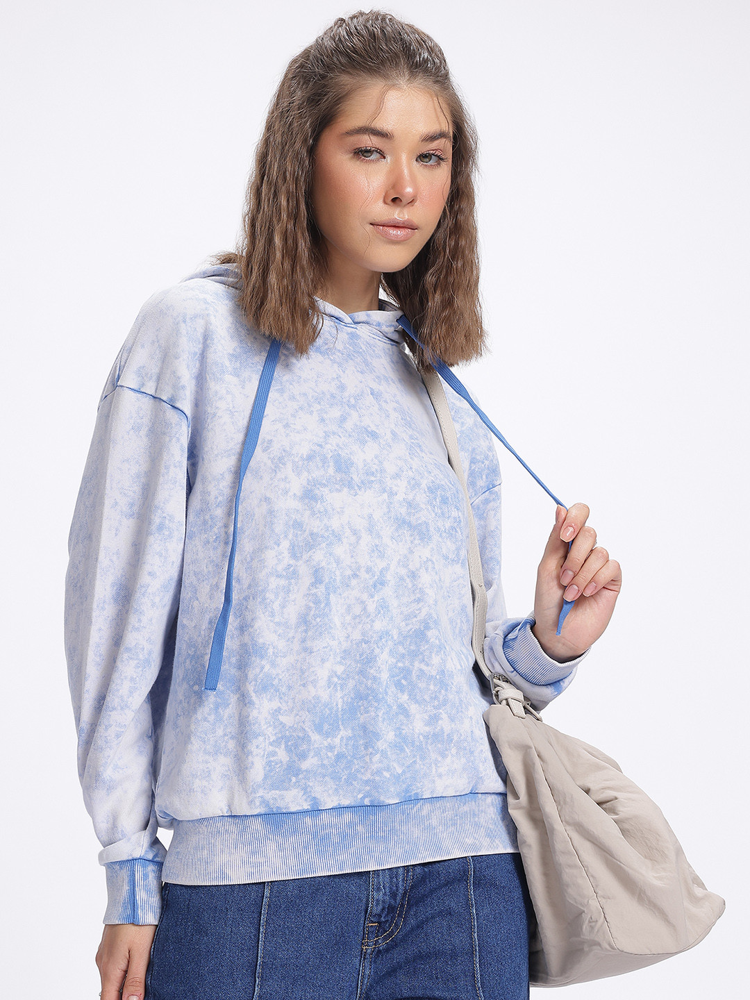 

DressBerry Rugged Rhythm Dyed Hooded Sweatshirt, Blue
