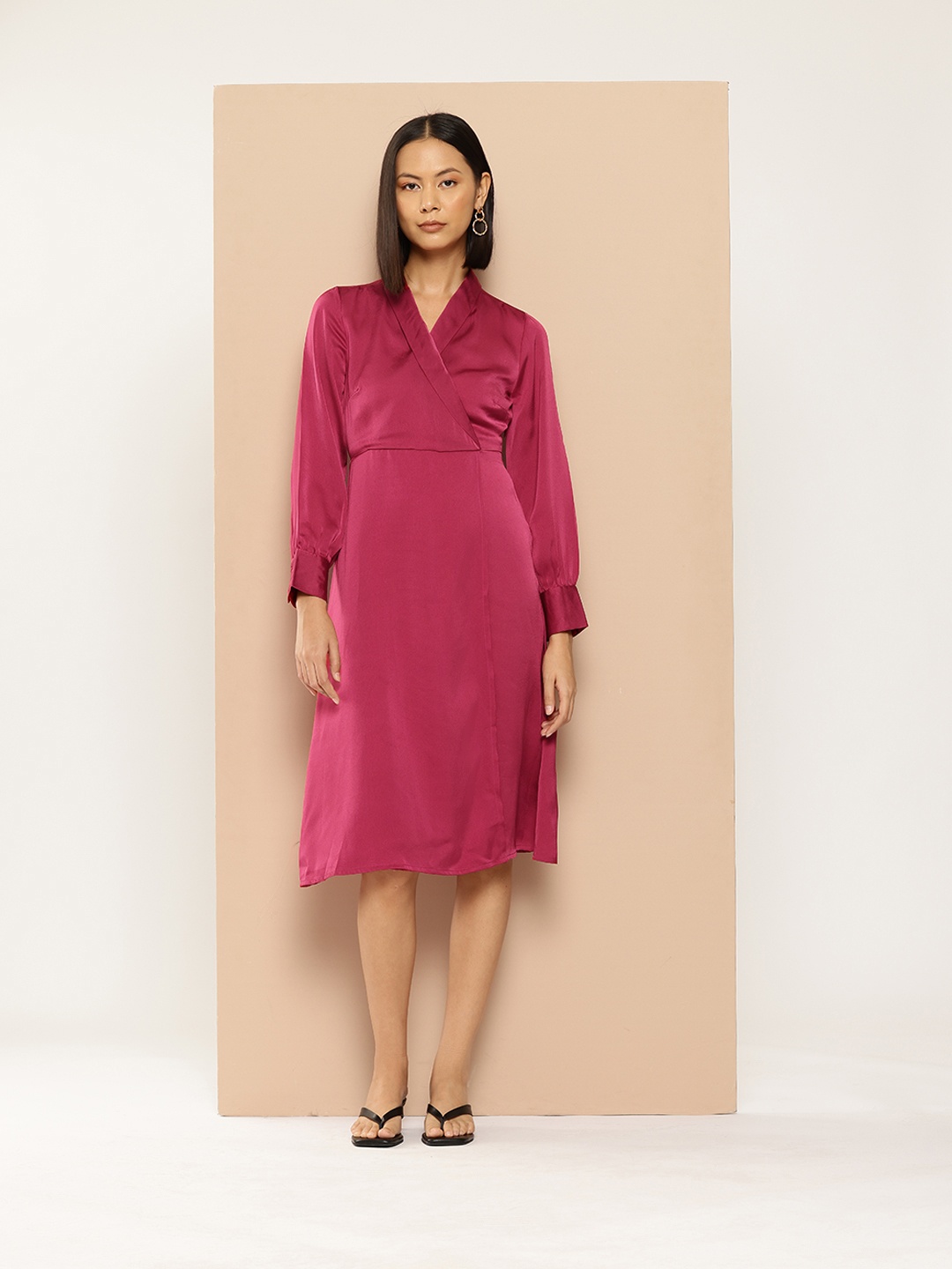 

her by invictus Wrap Dress, Fuchsia