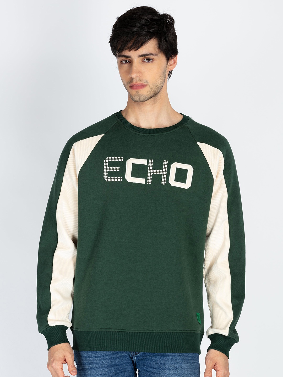 

Status Quo Men Colourblocked Pullover Sweatshirt, Green