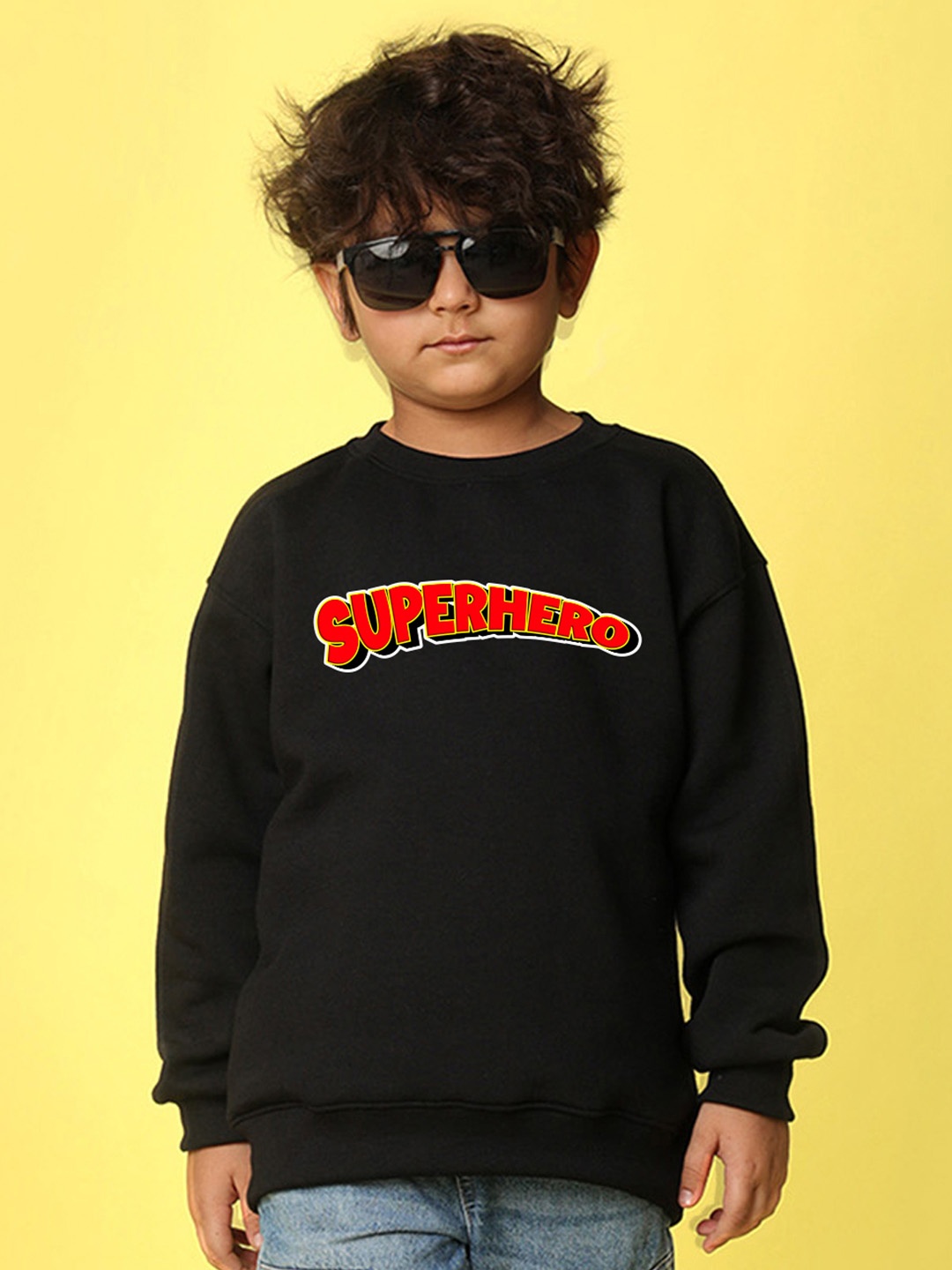 

NUSYL Boys Printed Oversized Sweatshirt, Black