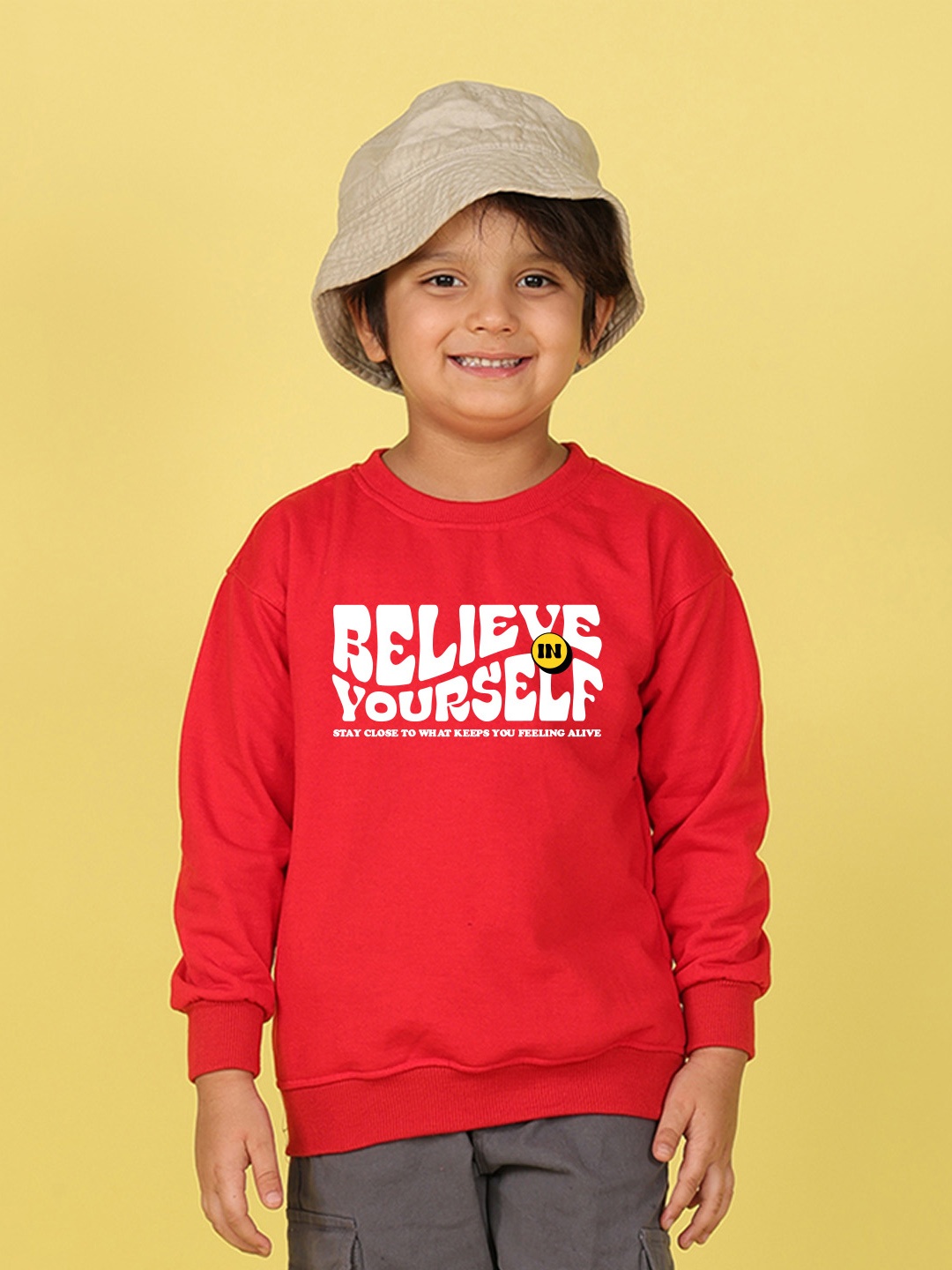 

NUSYL Boys Printed Oversized Sweatshirt, Red