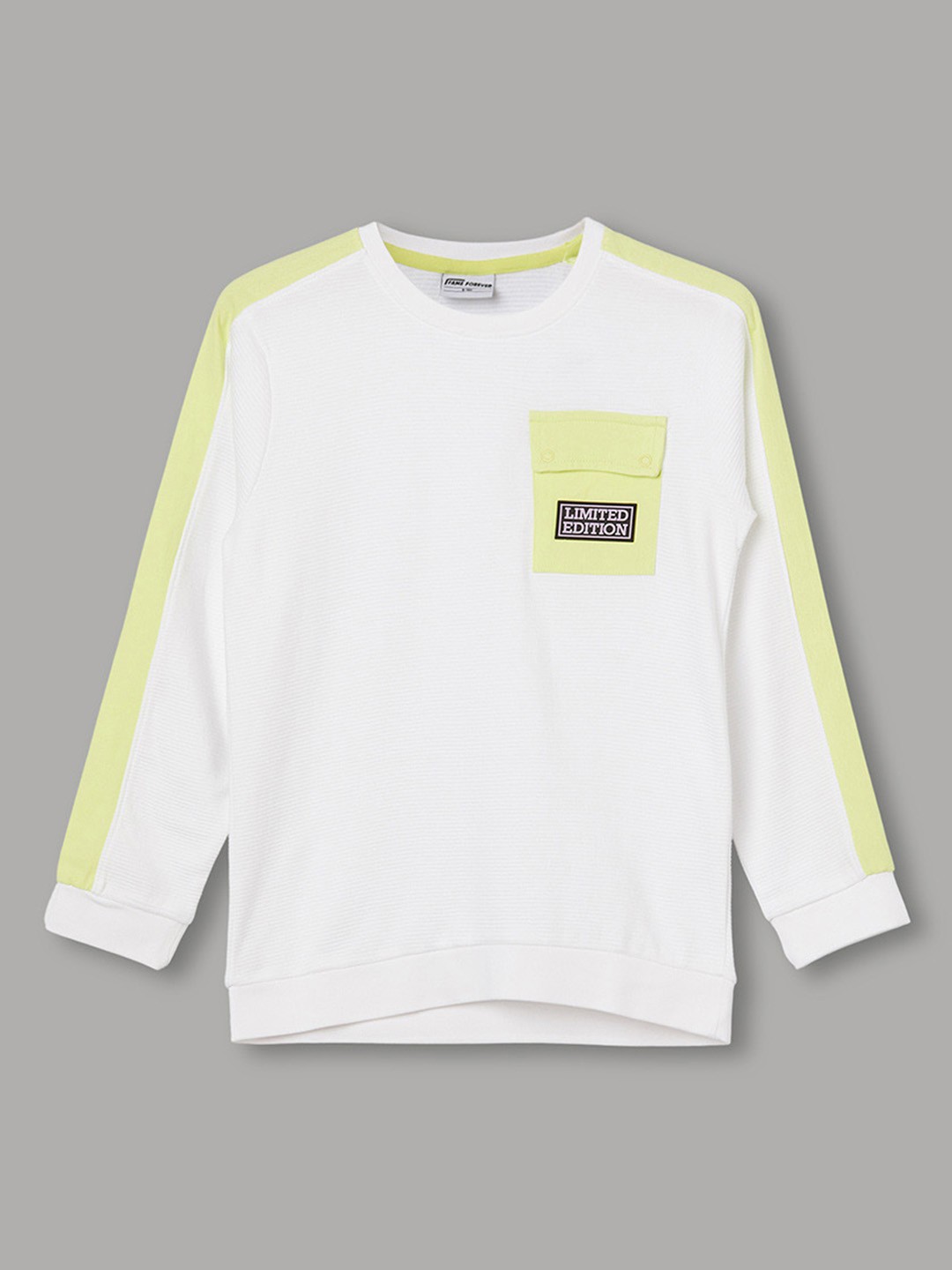 

Fame Forever by Lifestyle Boys Solid Pullover Pure Cotton Sweatshirt, White