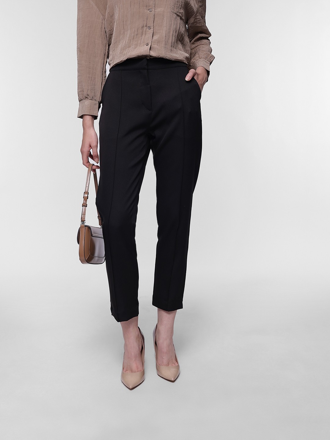 

French Connection Women Front Seam Trousers, Black
