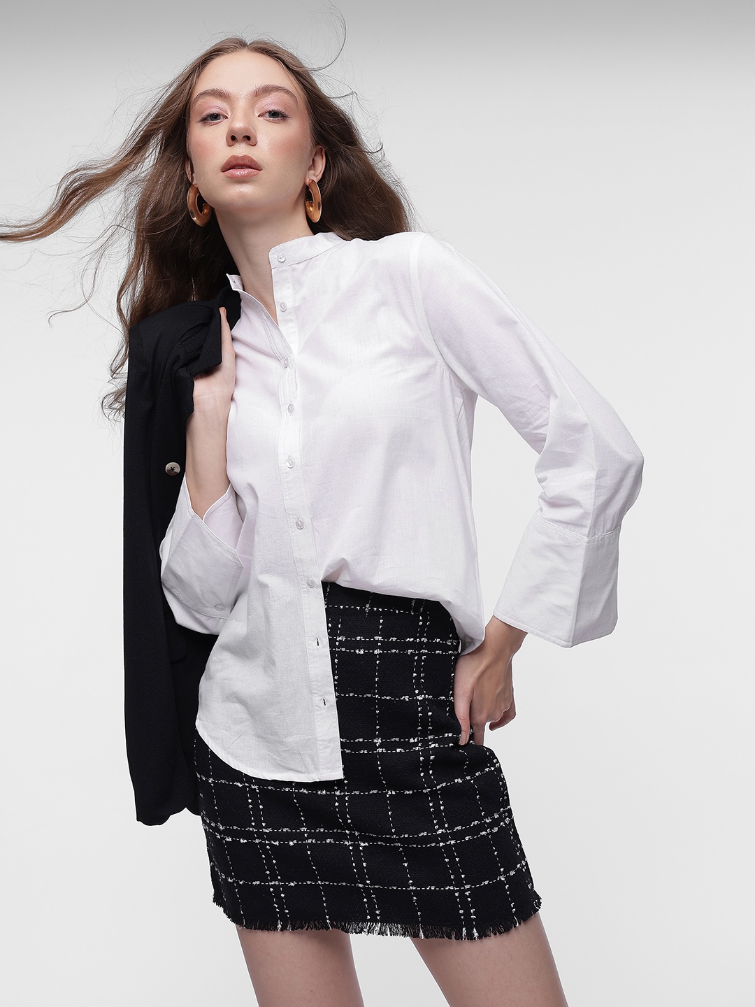 

French Connection Solid Pure Cotton Shirt, White