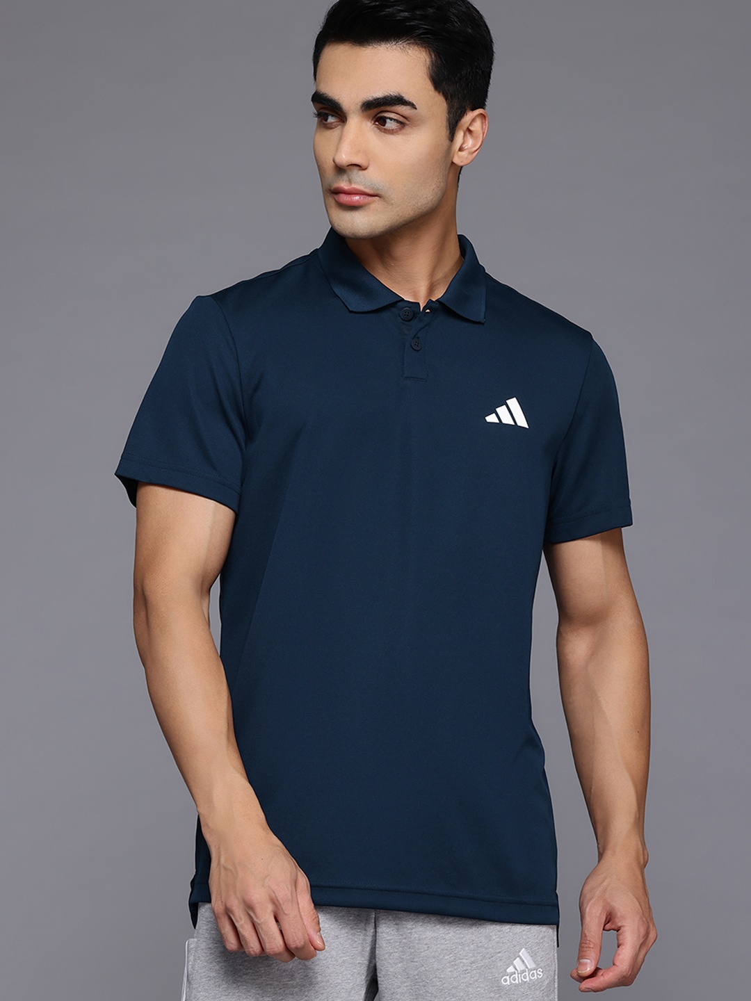 

ADIDAS Polo Collar Regular Fit T-Shirt, Navy blue