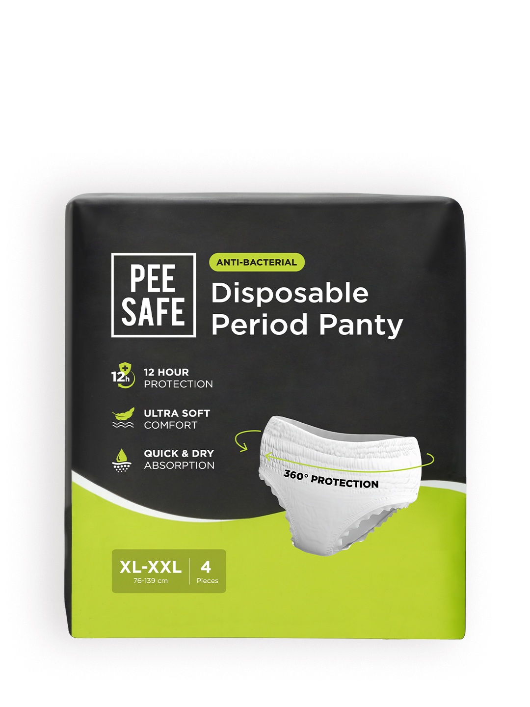 

PEESAFE Leak-Proof Disposable Period Panty- 4 Pieces, White