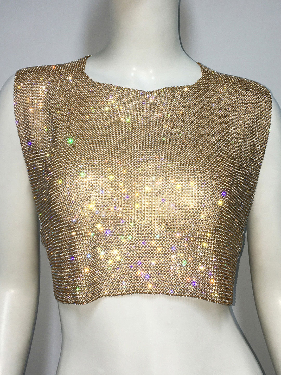 

LULU & SKY Embellished Crop Top, Gold