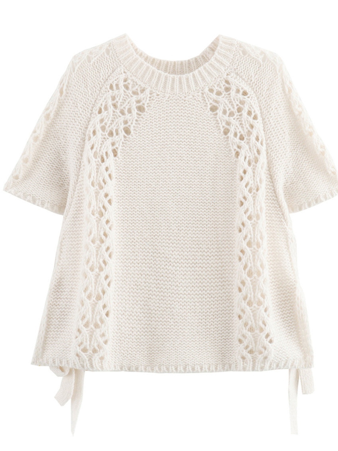 

LULU & SKY Women Self Design Round Neck Top, Off white