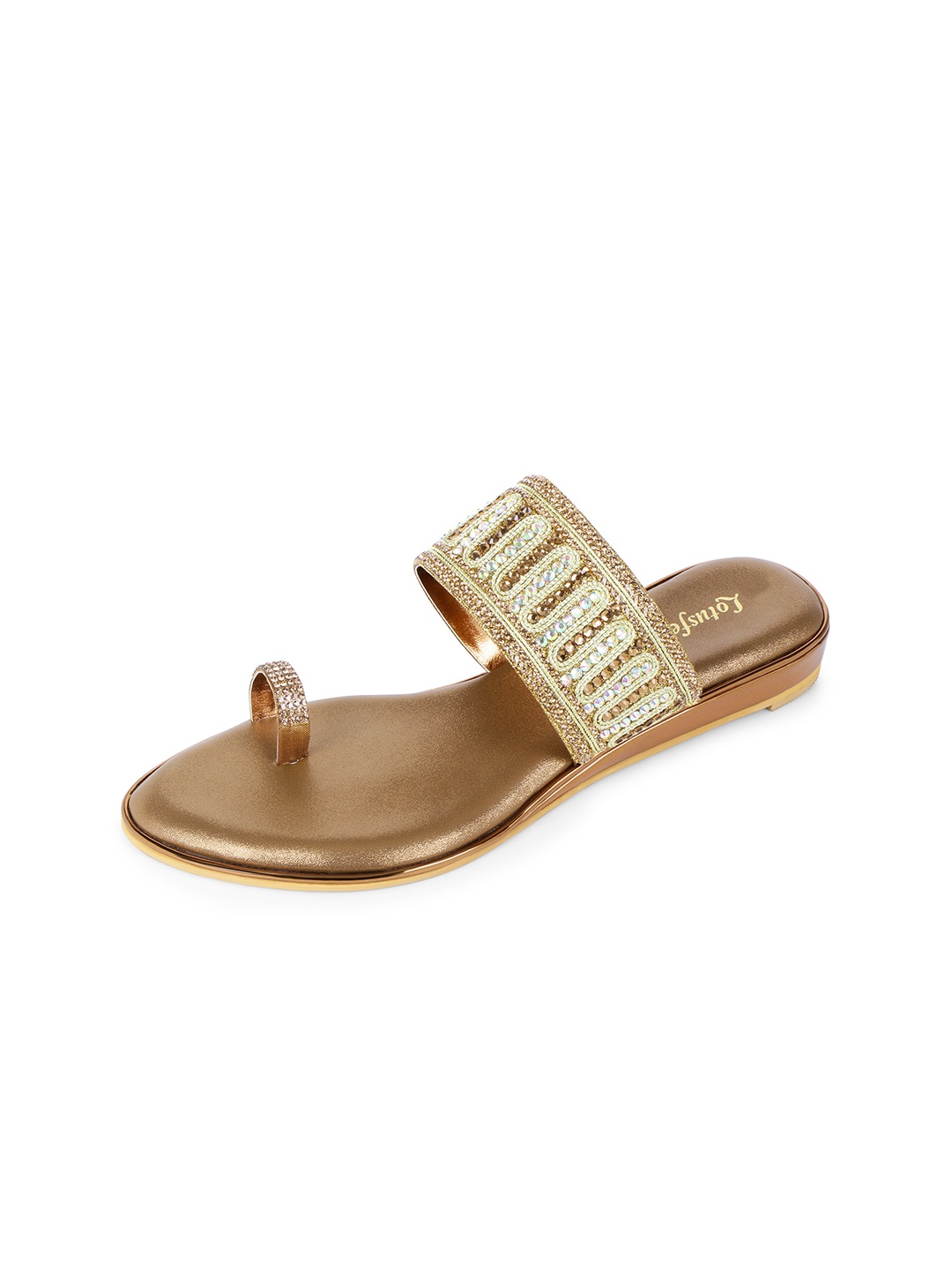

Lotusfeet Women Embellished Ethnic One Toe Flats, Copper