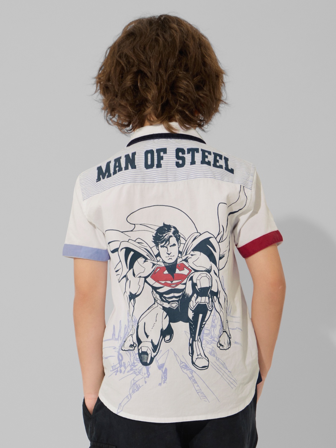 

The Souled Store Boys Spread Collar Typography Printed Cotton Casual Shirt, White