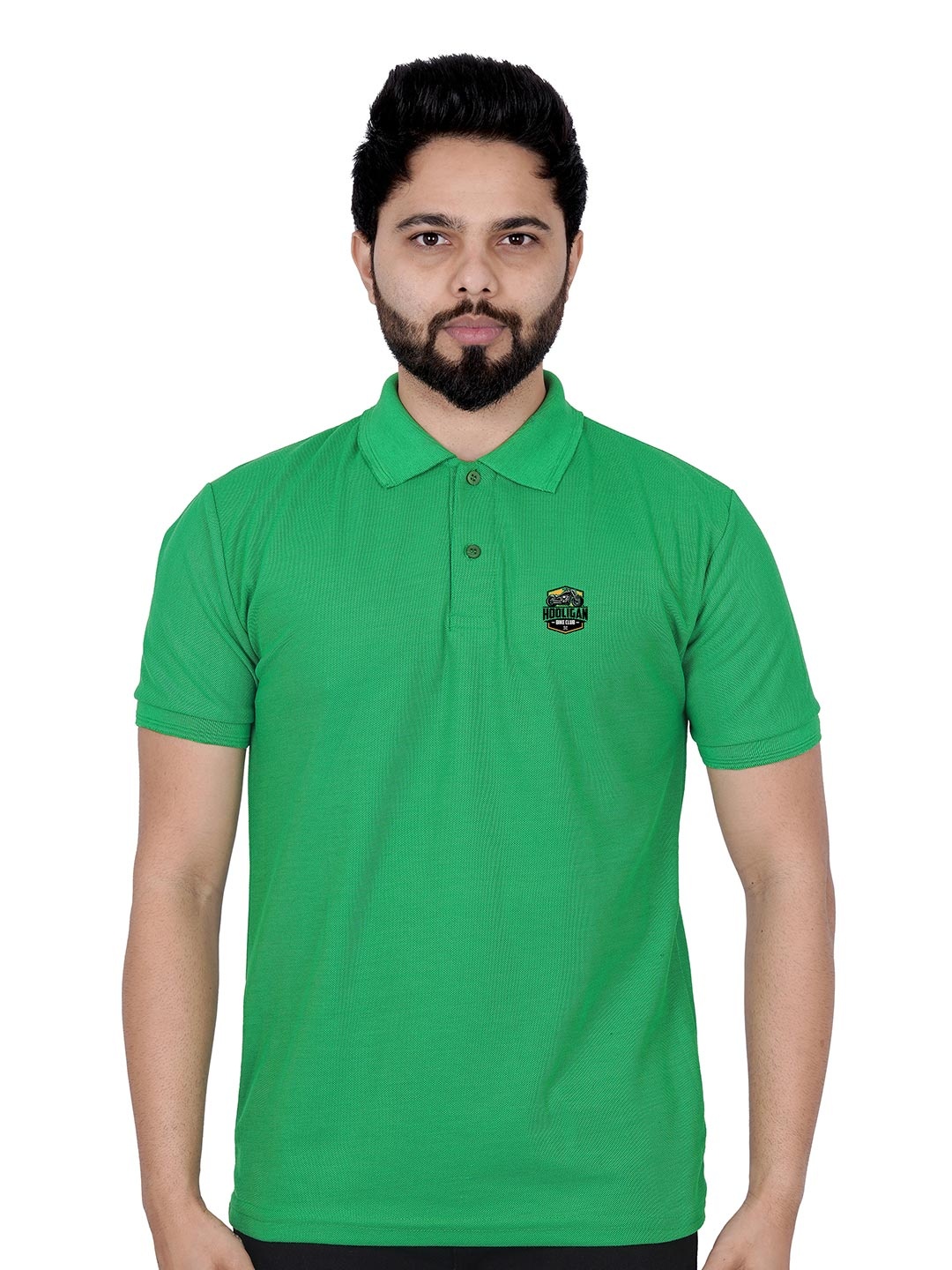 

LA MILANO Men Polo Collar Slim Fit T-shirt, Green