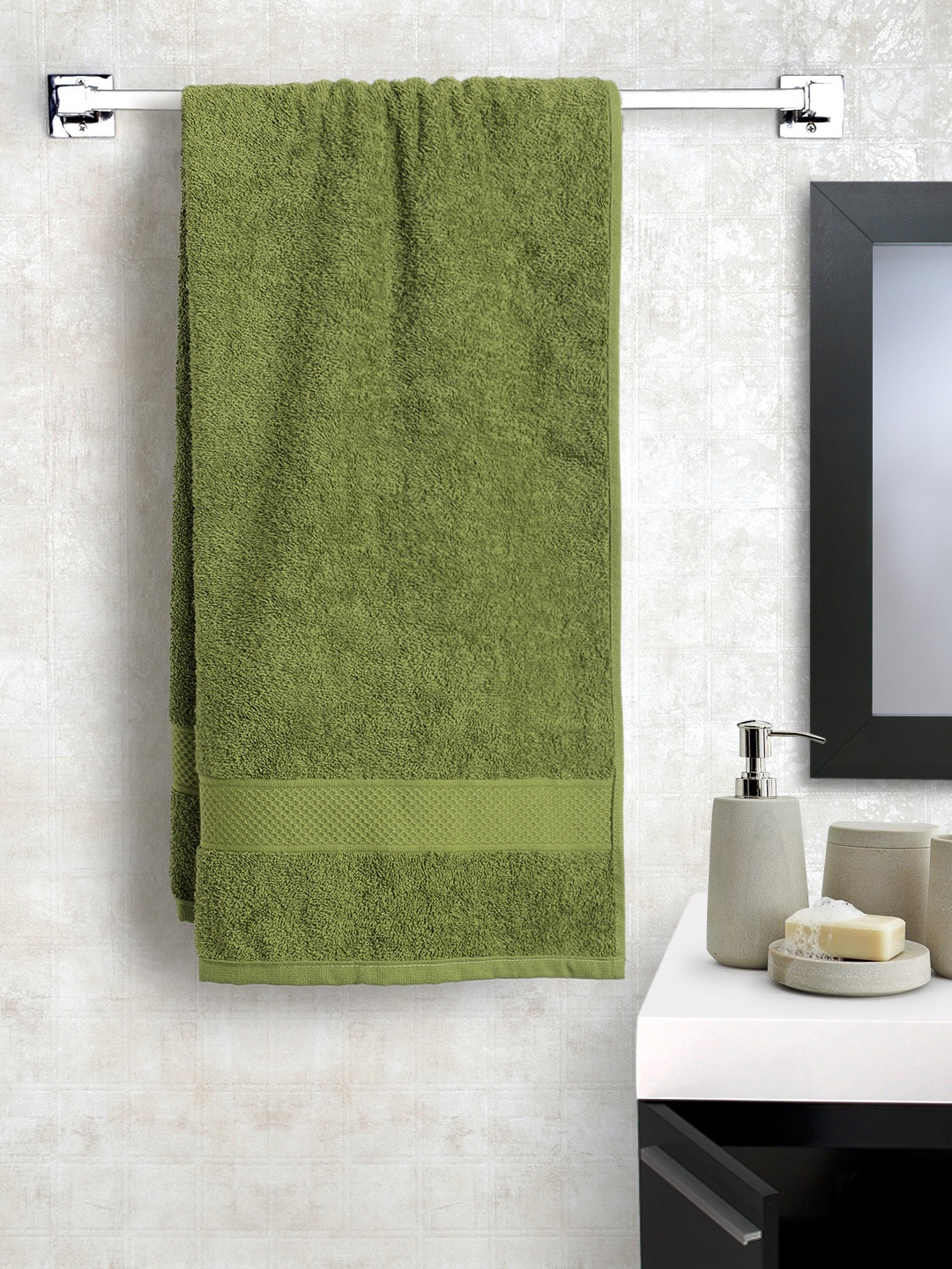 

MYTRIDENT Green Cotton 450 GSM Bath Towel