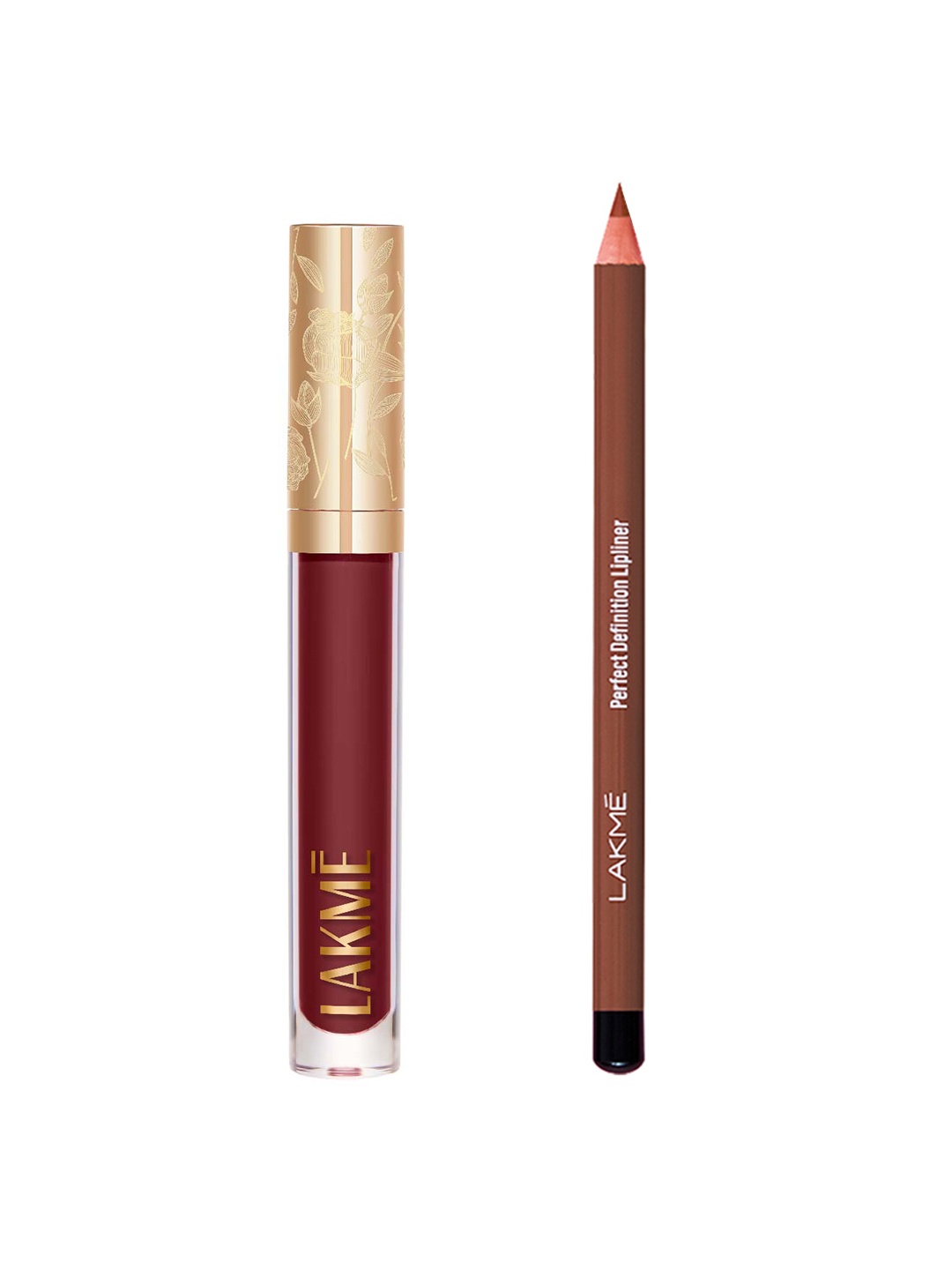 

Lakme Set of Matte Liquid Lipstick 3.5ml & Perfect Definition Lipliner 0.78g, Brown