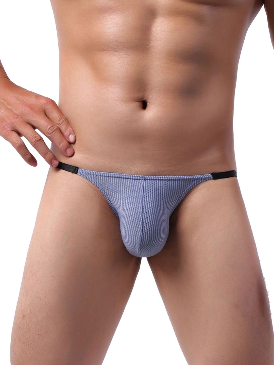 

PANTEAZY Striped Thong Briefs KEV-2402-FR-G-S, Grey