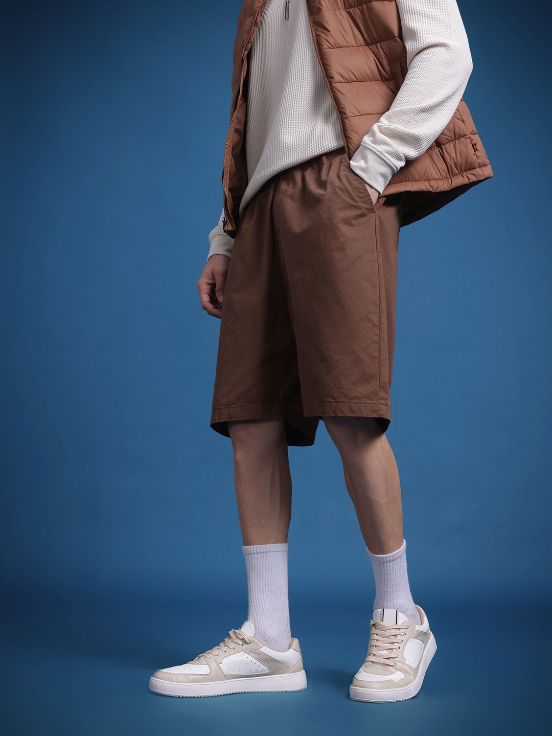 

The Roadster Life Co. Men Cotton Relaxed Fit Shorts, Brown