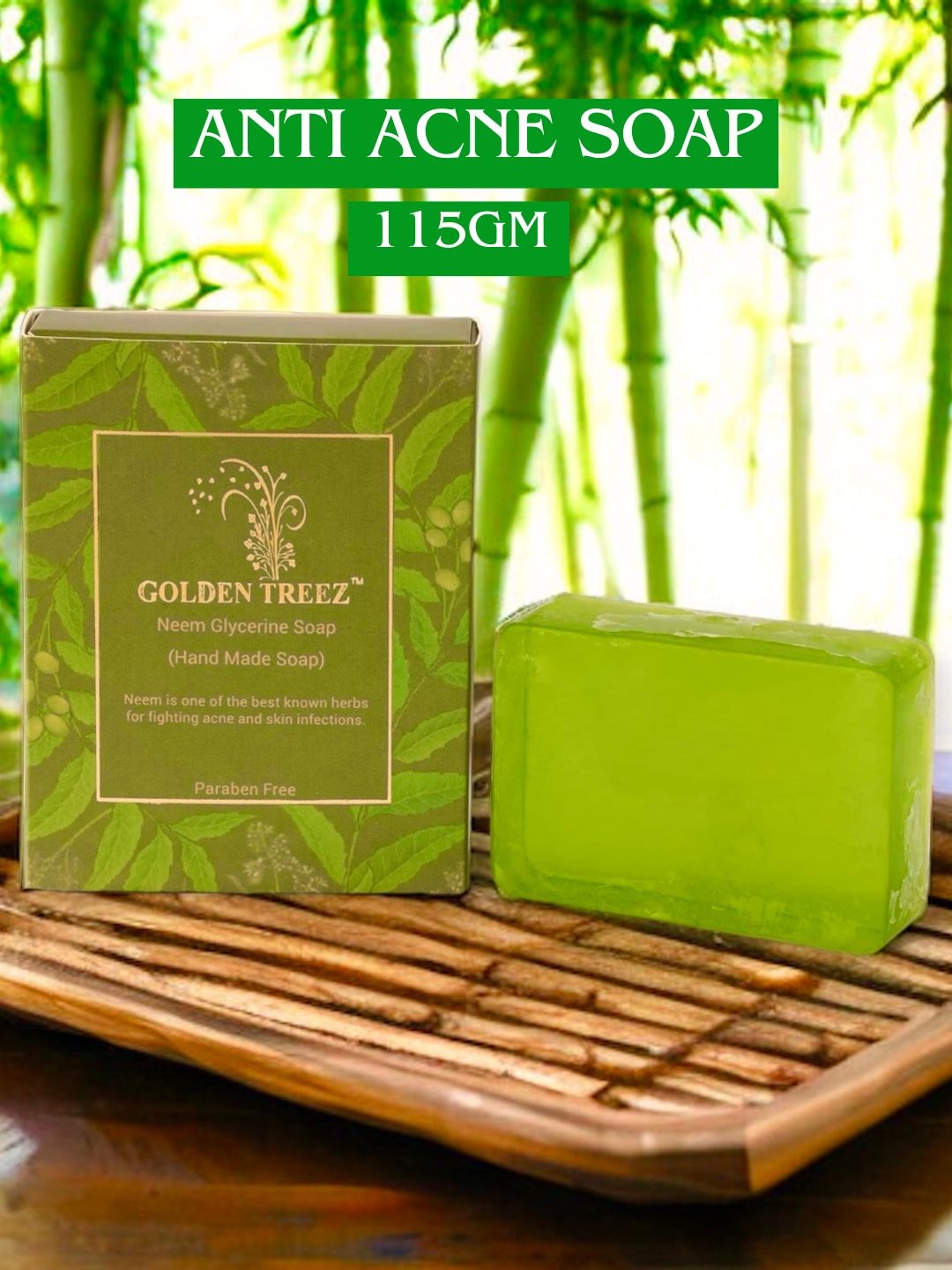

Golden Treez Neem Glycerine Soap - 115 g, Green