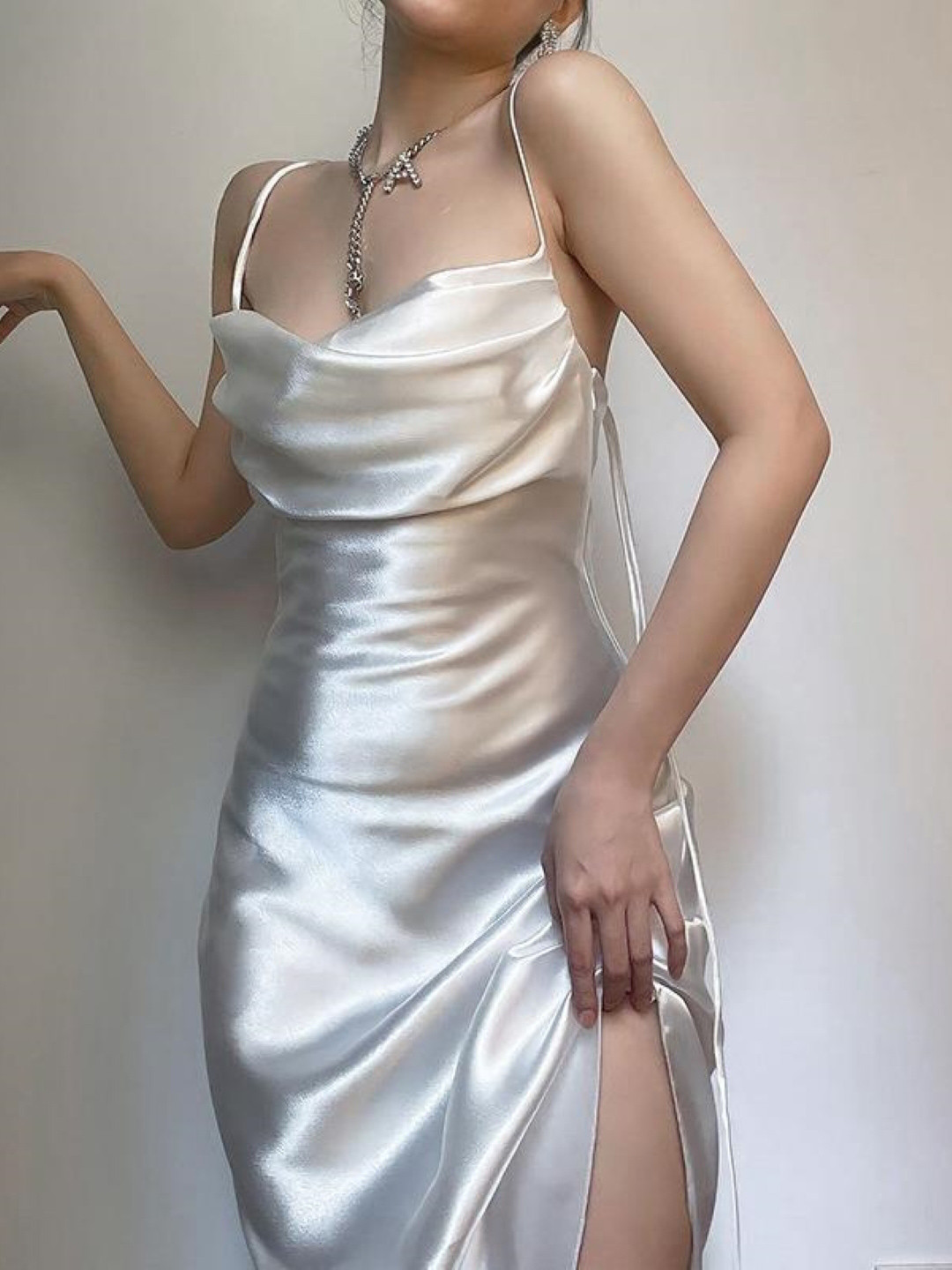 

StyleCast Women Shoulder Straps Bodycon Midi Dress, White