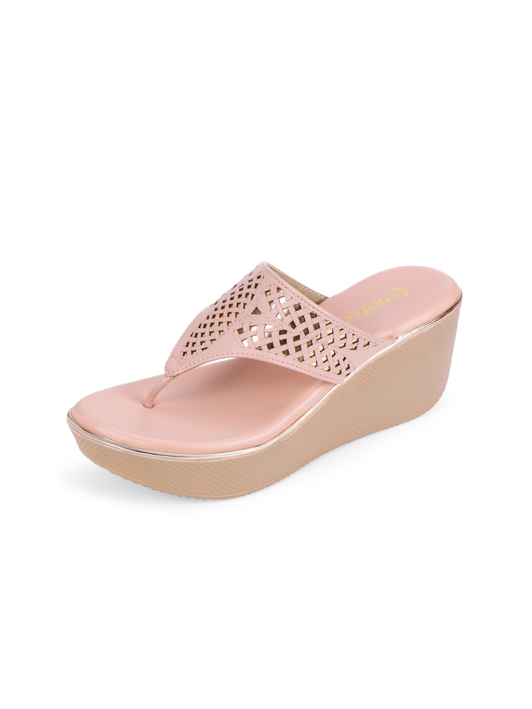 

Lotusfeet Womens Platform Sandals with Laser Cuts, Pink