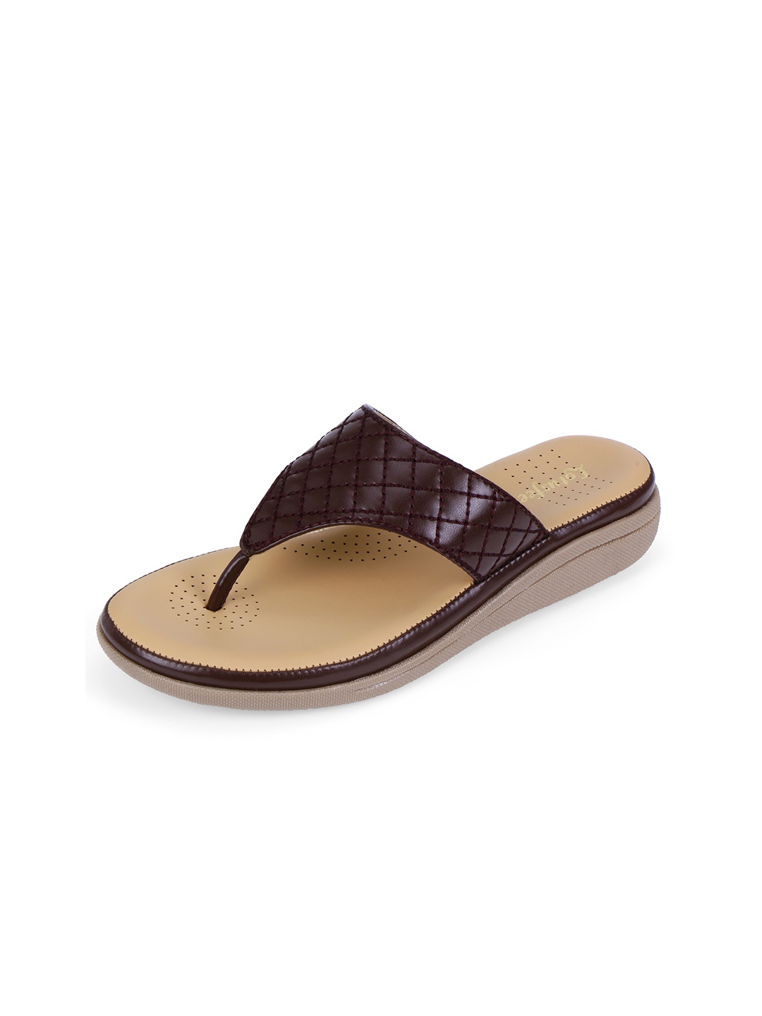 

Lotusfeet Women T-Strap Slip-On Flats, Brown