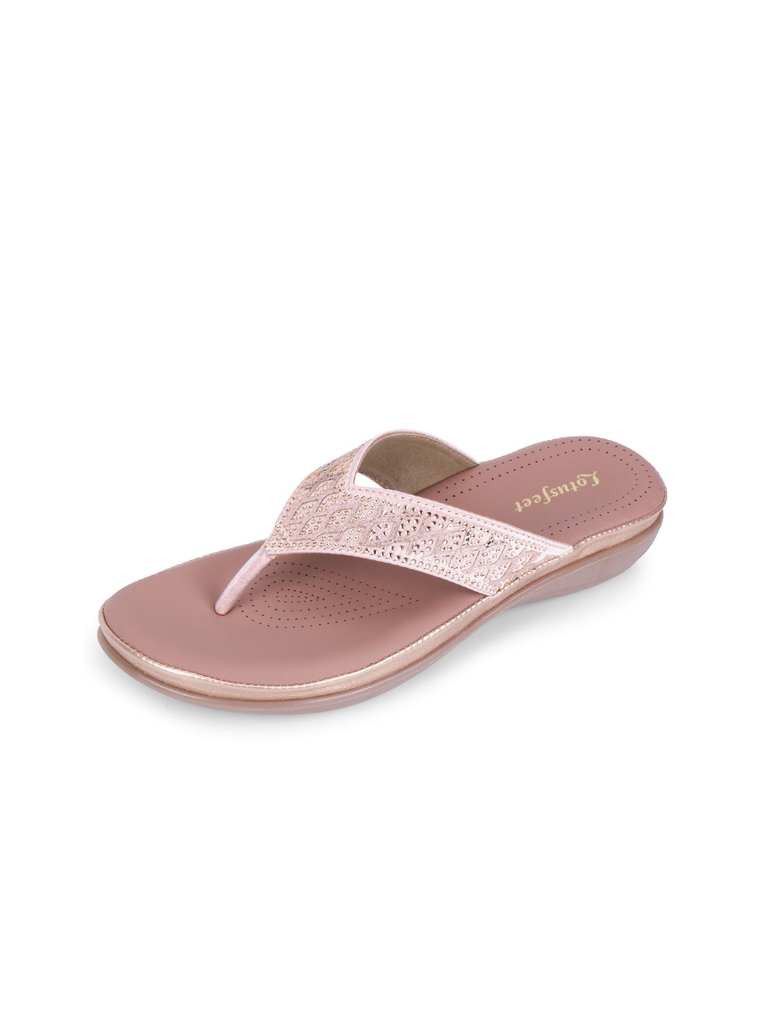 

Lotusfeet Women Embellished Party T-Strap Flats, Pink