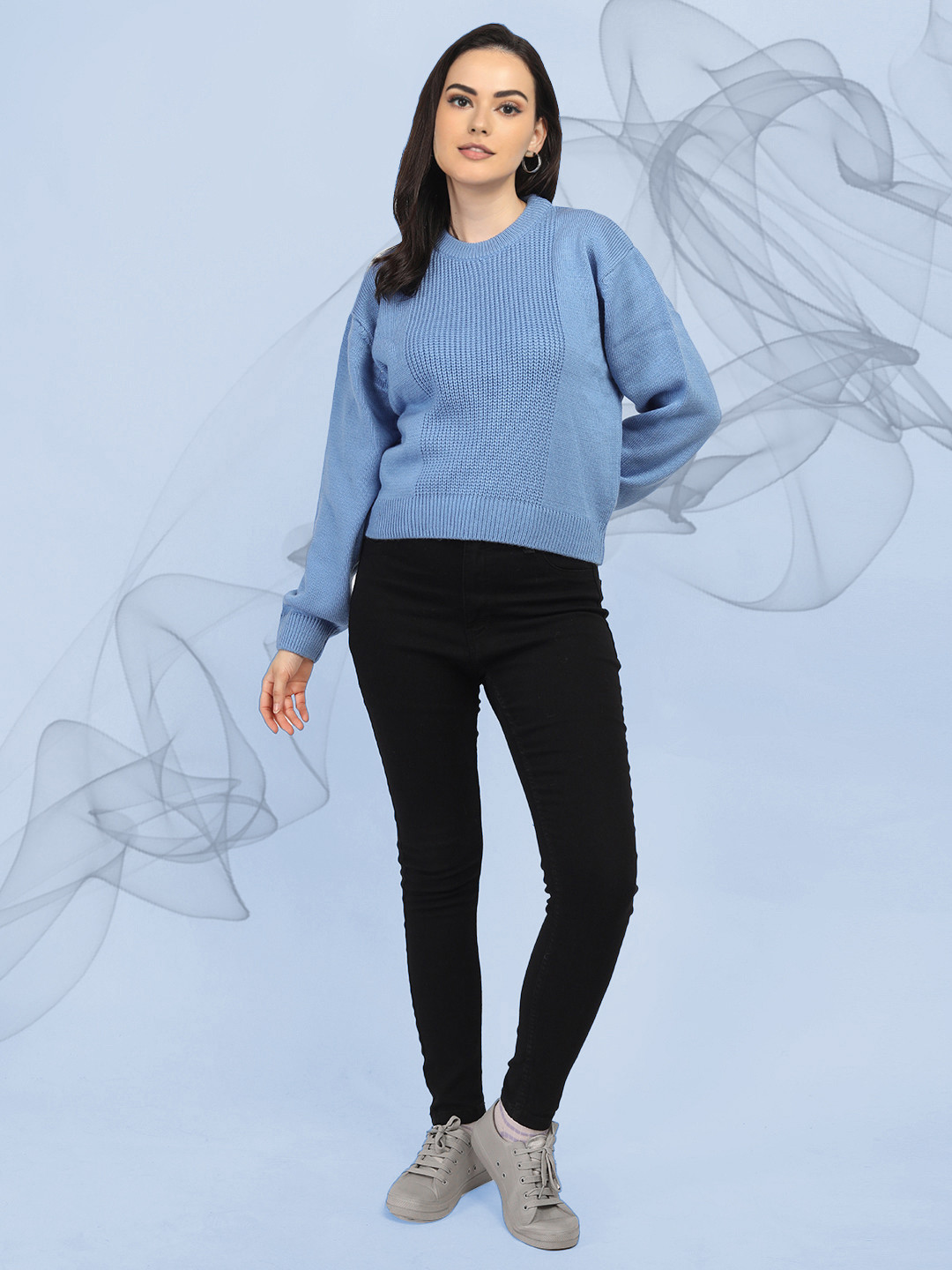 

The Roadster Lifestyle Co Women Round Neck Pullover, Blue