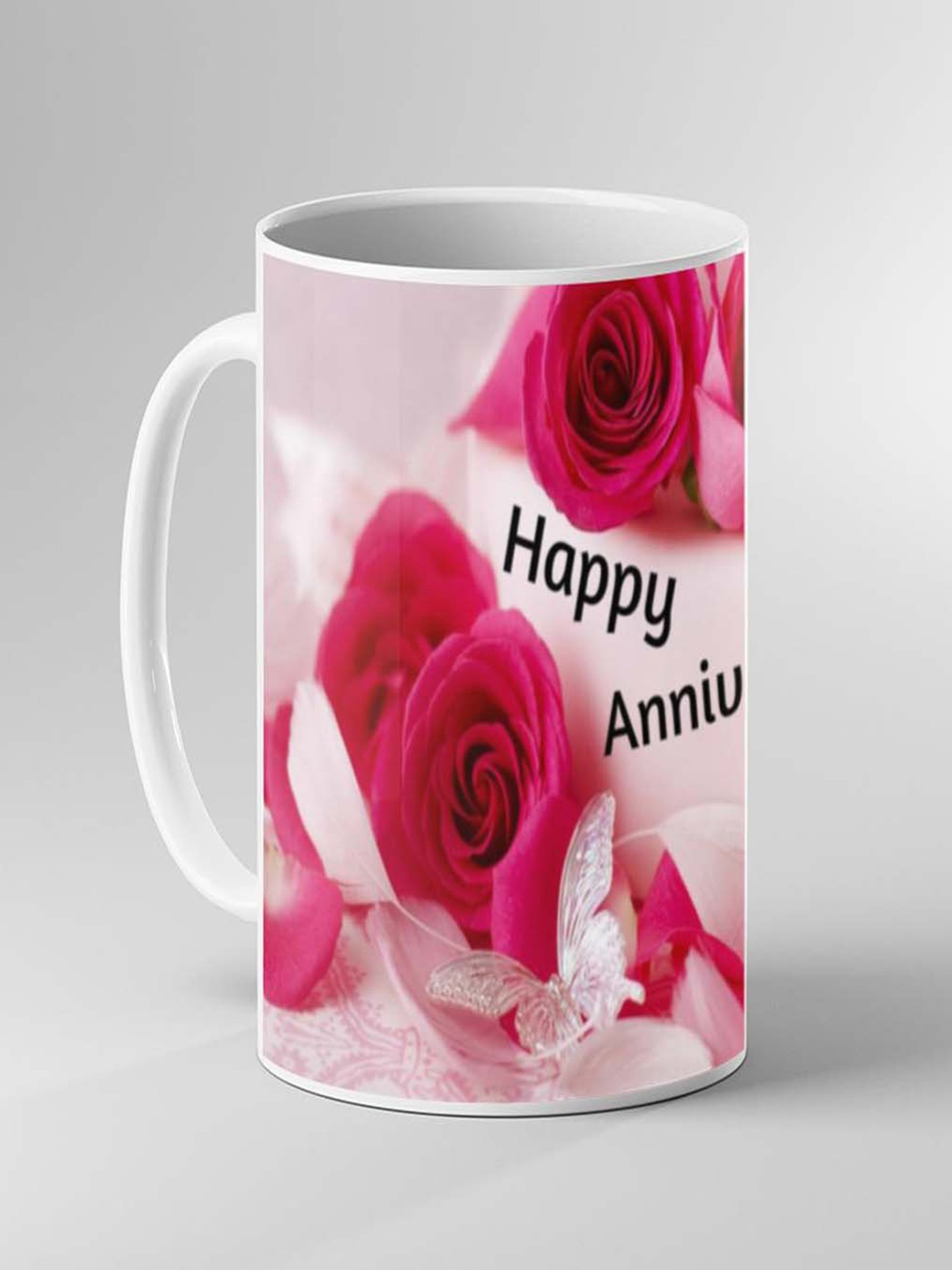 

Keviv White & Pink Text or Slogans Printed Ceramic Glossy Mugs 325 ml