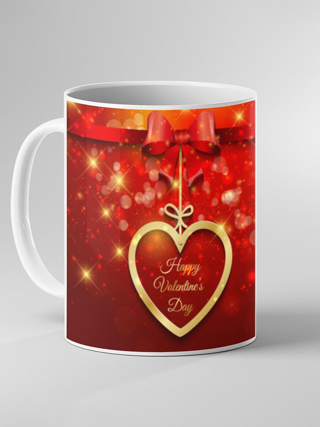 

Keviv White & Red Dishwasher and Microwave Safe Printed Ceramic Coffee Mug 325 ml