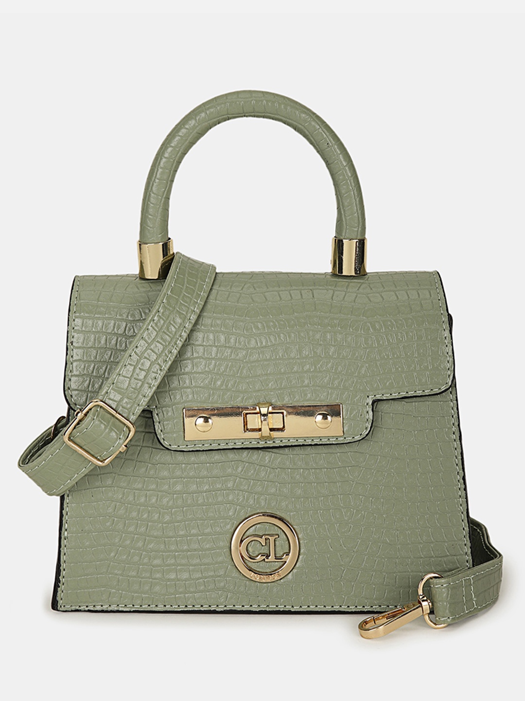 

Carlton London Textured Swagger Handheld Bag, Green