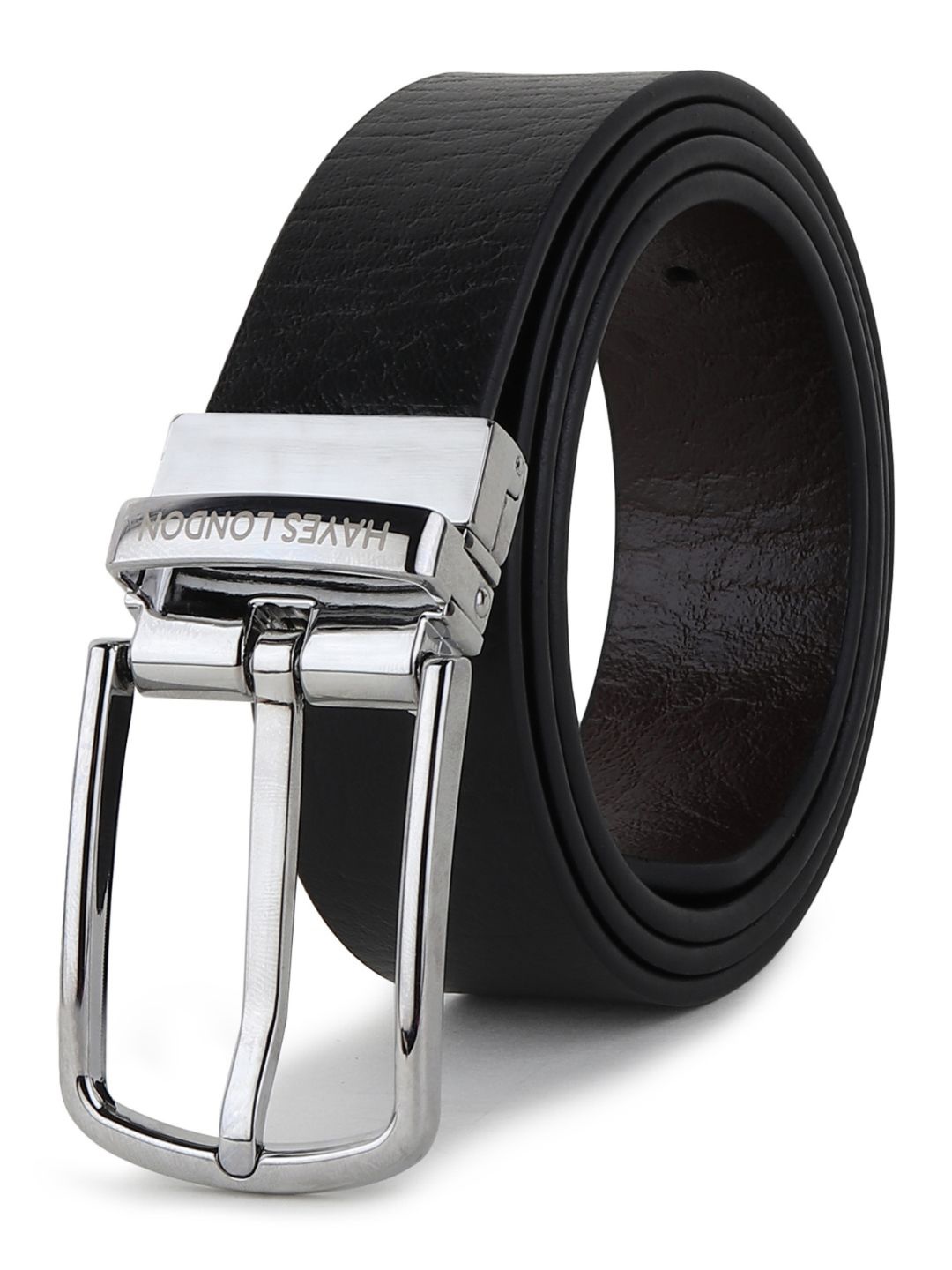

Hayes London Men Genuine Leather Belts Reversible Durable Belt Wild, Black