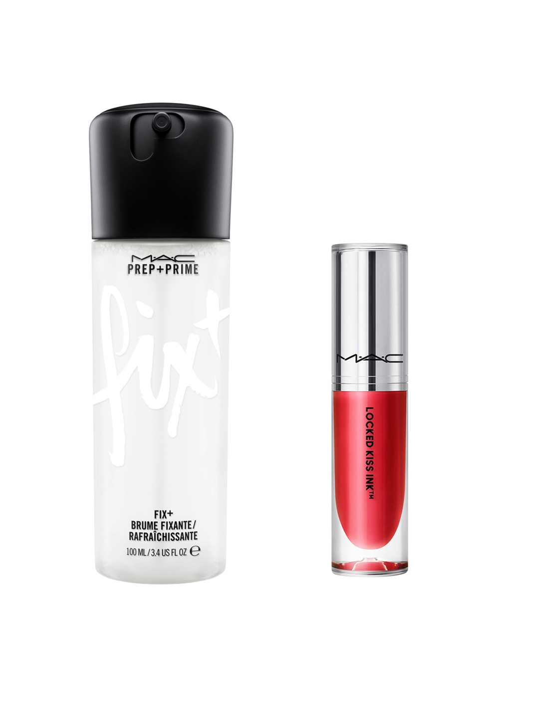 

M.A.C Locked Kiss Ink - Ruby True 88 with Prep + Prime Fix+ Primer 100ml, Pink