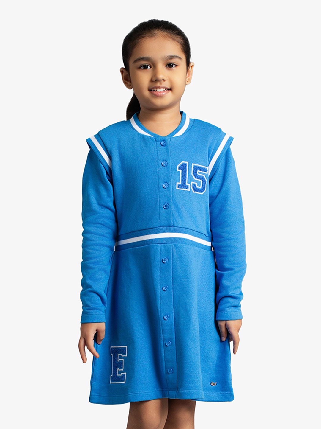 

Ed-a-Mamma Girls Embroidered Knit Dress, Blue