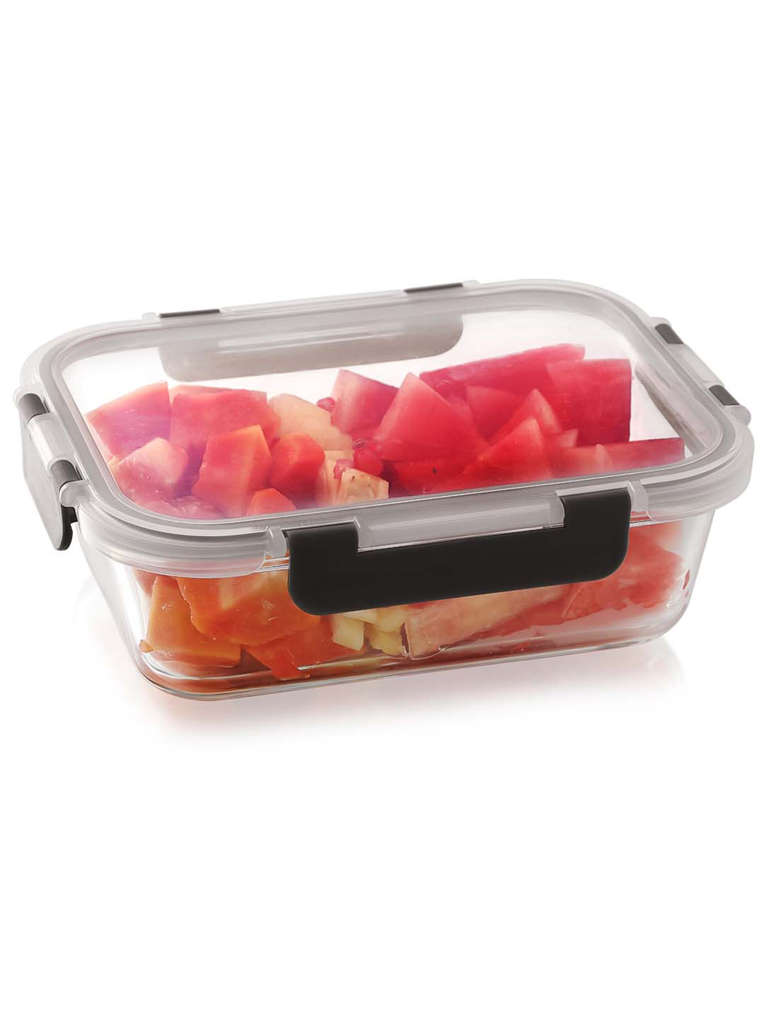

Magnus Glock Borosilicate Glass Food Rectangle Microwave Safe Container-1040ML, Transparent