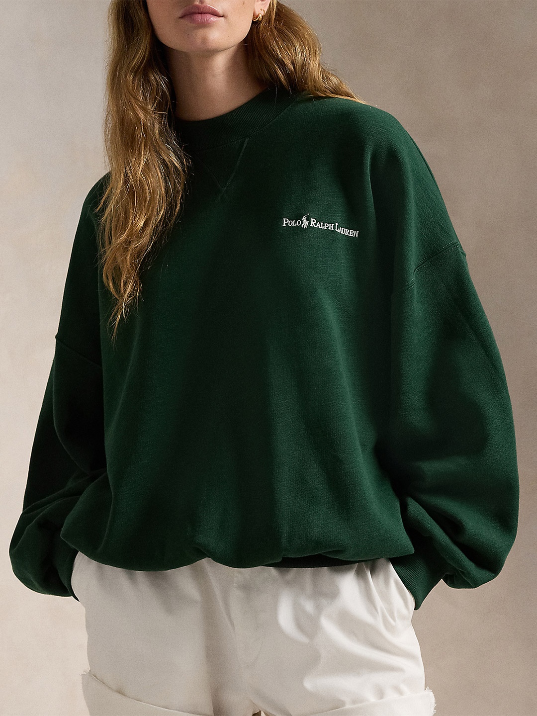 

Polo Ralph Lauren Women Round Neck Embroidered Oversized Sweatshirt, Green