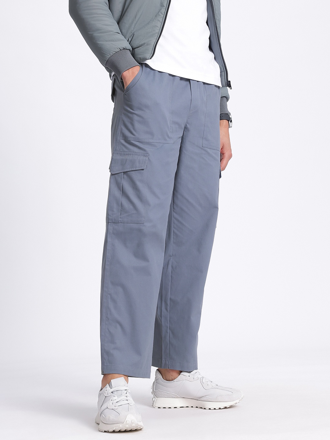 

glitchez Cargo Cool Baggy Fit Cargo Style Trousers, Blue